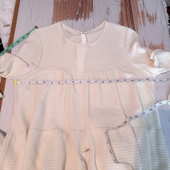 Merlette Addison Lightweight Long Sleeve Sweater Dress Size Small Cream - Picture 5 of 10